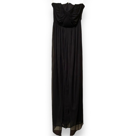 David’s Bridal Elegant Black Strapless Formal Empire Waist Maxi Dress - Picture 13 of 15